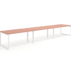 Mesa de despacho progresiva Delta triple, fondo 100cm, estructura blanca