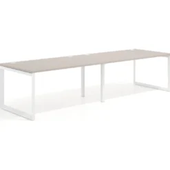 Mesa de despacho progresiva Delta doble, fondo 100cm, estructura blanca