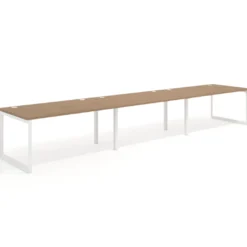 Mesa de despacho progresiva Delta triple, fondo 100cm, estructura blanca
