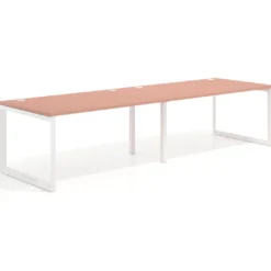 Mesa de despacho progresiva Delta doble, fondo 100cm, estructura blanca