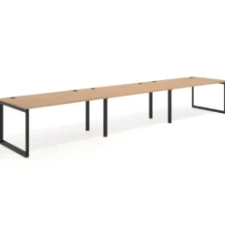 Mesa de despacho progresiva Delta triple, fondo 100cm, estructura negra