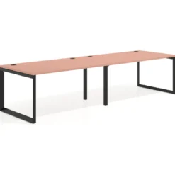 Mesa de despacho progresiva Delta doble, fondo 100cm, estructura negra