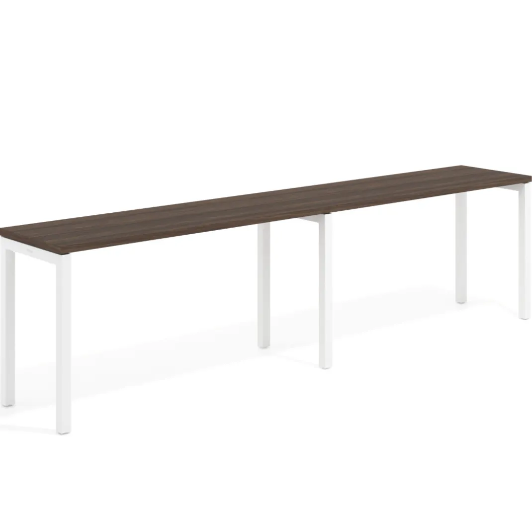 Mesa de formación progresiva doble Kube, fondo 50cm, estructura blanco