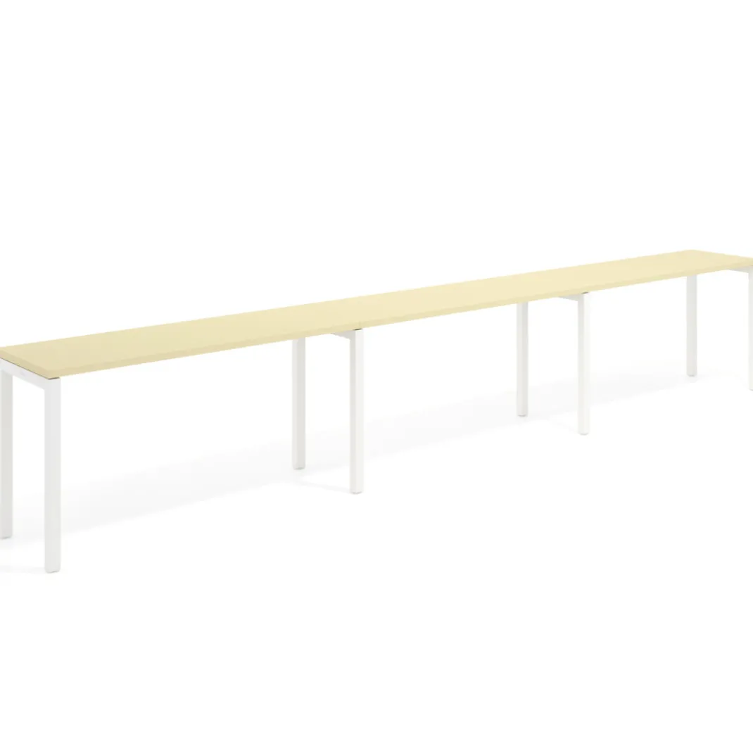 Mesa de formación progresiva triple Kube, fondo 50cm, estructura blanco