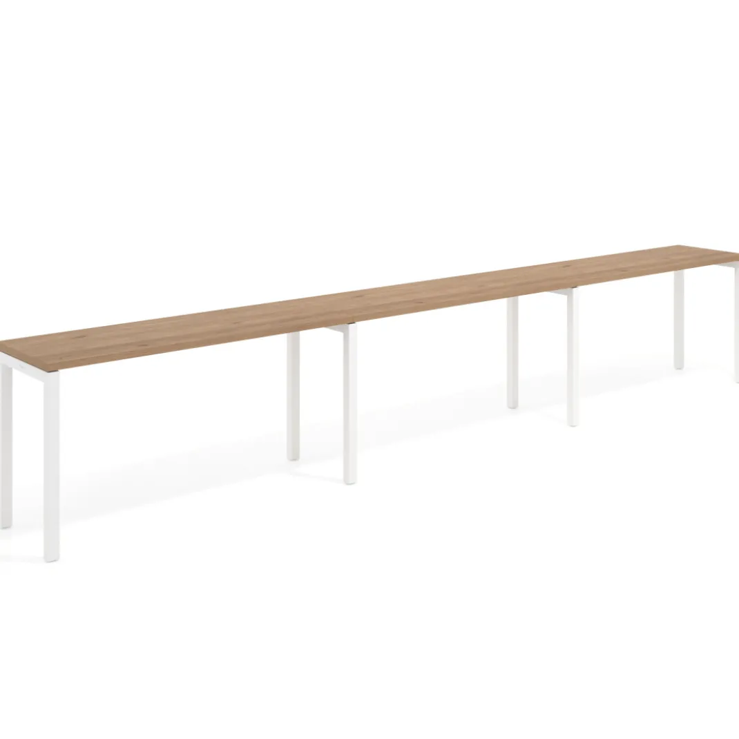 Mesa de formación progresiva triple Kube, fondo 50cm, estructura blanco