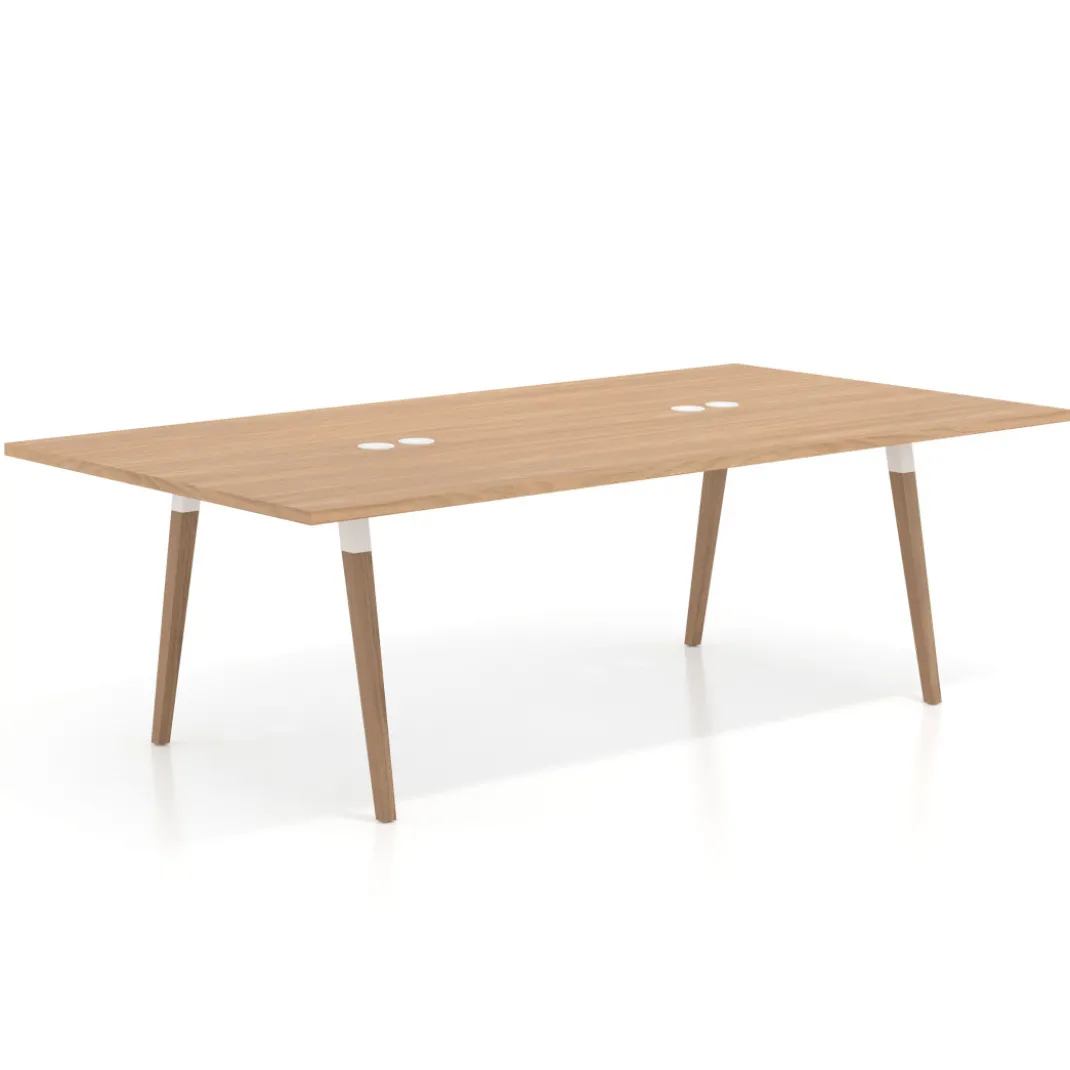Mesa de juntas rectangular Arki con encimera continua fondo 126 cm