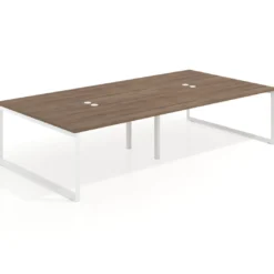 Mesa de juntas rectangular doble fondo 166 cm, estructura blanca