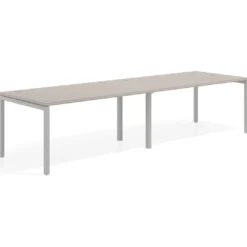 Mesa de oficina en continuidad progresiva doble Kube, fondo 100cm, estructura aluminio