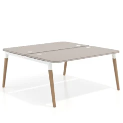 Mesa de oficina multipuesto Arki fondo 166 cm, sobre curvo