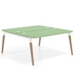 Mesa de oficina multipuesto Arki fondo 166 cm, sobre curvo