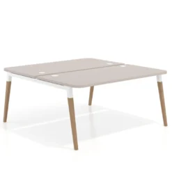 Mesa de oficina multipuesto Arki fondo 166 cm, sobre curvo