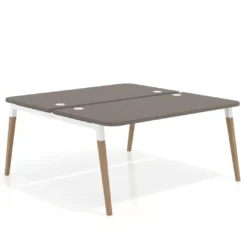 Mesa de oficina multipuesto Arki fondo 166 cm, sobre curvo