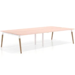 Mesa de oficina multipuesto Arki doble, fondo 166 cm, sobre recto