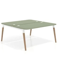 Mesa de oficina multipuesto Arki fondo 166 cm, sobre curvo