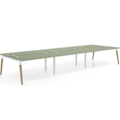 Mesa de oficina multipuesto Arki triple, fondo 166 cm, sobre recto