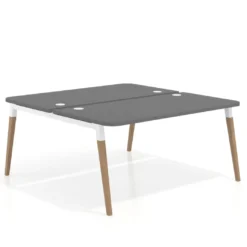 Mesa de oficina multipuesto Arki fondo 166 cm, sobre curvo