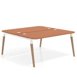 Mesa de oficina multipuesto Arki fondo 166 cm, sobre curvo