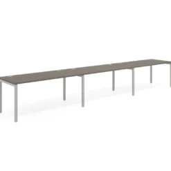 Mesa de oficina progresiva triple Kube, fondo 80cm, estructura aluminio