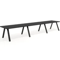 Mesa de oficina progresiva UvePro triple, fondo 100cm, estructura negra