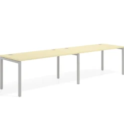 Mesa de oficina progresiva doble Kube, fondo 80cm, estructura aluminio