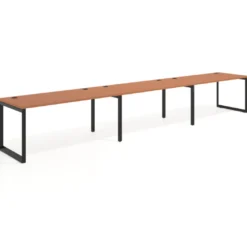 Mesa de oficina progresiva Delta triple, fondo 80cm, estructura negra