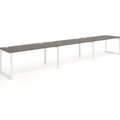 Mesa de oficina progresiva Delta triple, fondo 80cm, estructura blanca