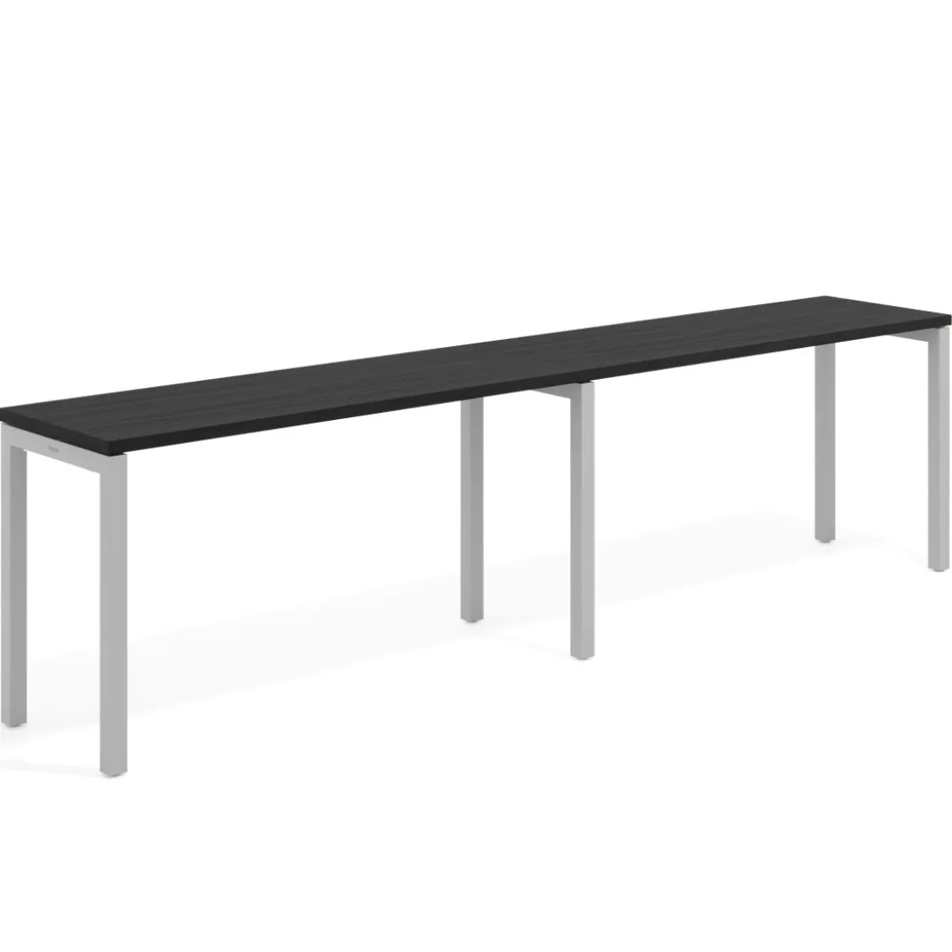 Mesa de oficina progresiva doble Kube, fondo 50cm, estructura aluminio