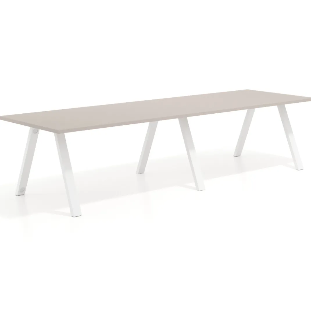 Mesa de oficina progresiva UvePro doble, fondo 100cm, estructura blanca