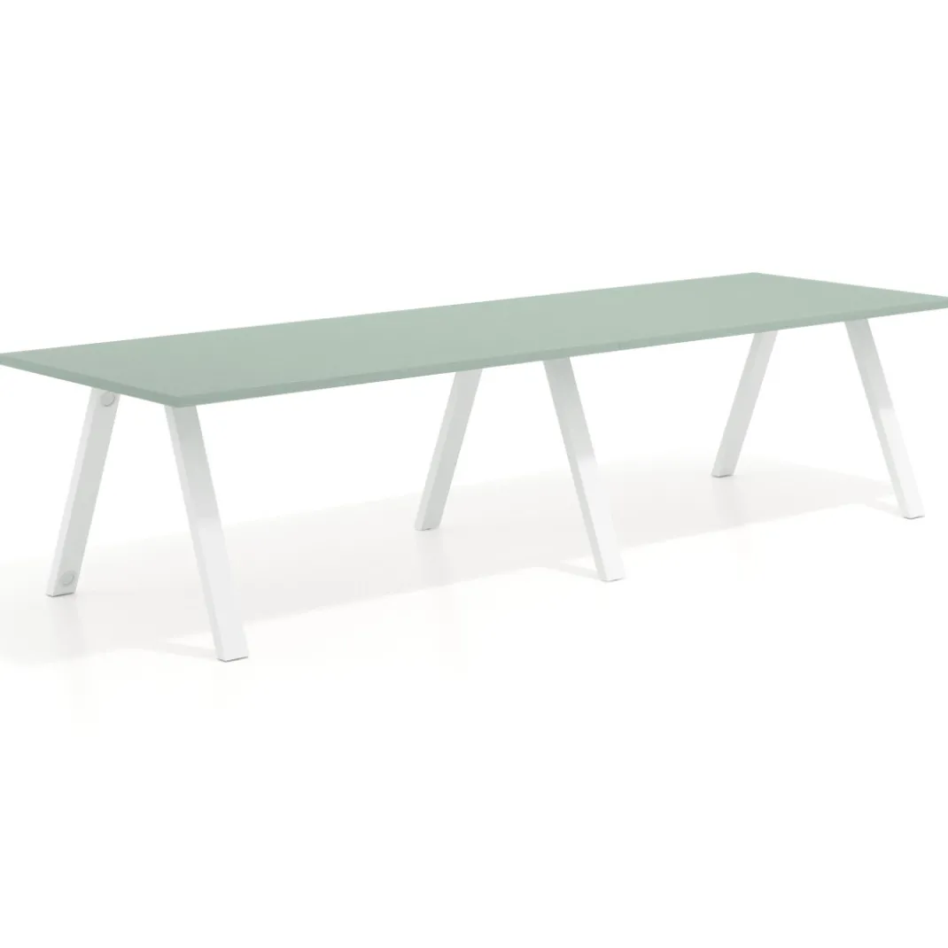 Mesa de oficina progresiva UvePro doble, fondo 100cm, estructura blanca