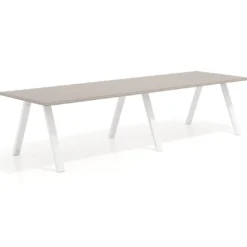 Mesa de oficina progresiva UvePro doble, fondo 100cm, estructura blanca