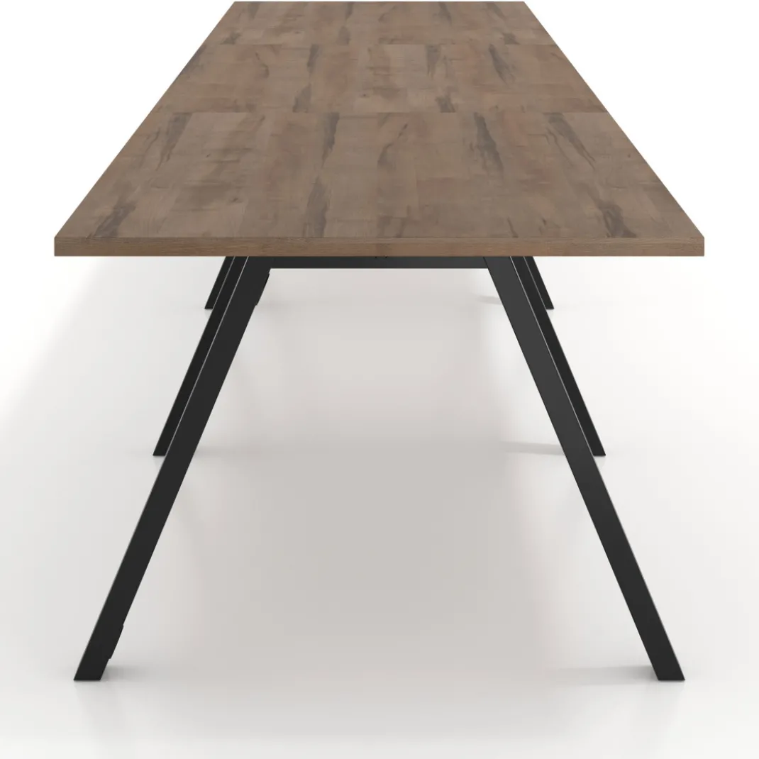 Mesa de oficina progresiva UvePro triple, fondo 100cm, estructura negra