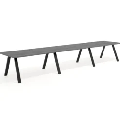 Mesa de oficina progresiva UvePro triple, fondo 100cm, estructura negra