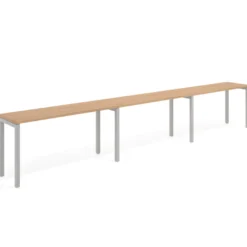 Mesa de oficina progresiva triple Kube, fondo 50cm, estructura aluminio