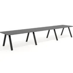 Mesa de oficina progresiva UvePro triple, fondo 100cm, estructura negra