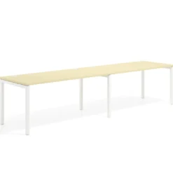 Mesa de oficina progresiva doble Kube, fondo 80cm, estructura blanca