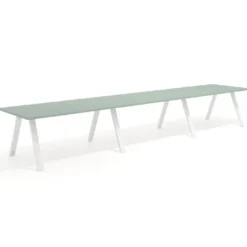 Mesa de oficina progresiva UvePro triple, fondo 100cm, estructura blanca