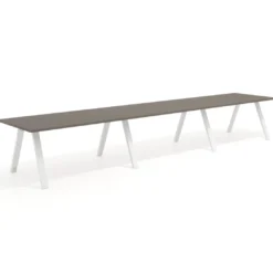 Mesa de oficina progresiva UvePro triple, fondo 100cm, estructura blanca