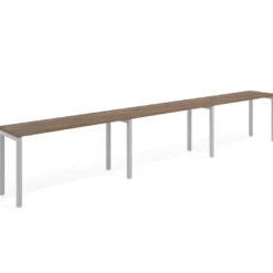 Mesa de oficina progresiva triple Kube, fondo 50cm, estructura aluminio