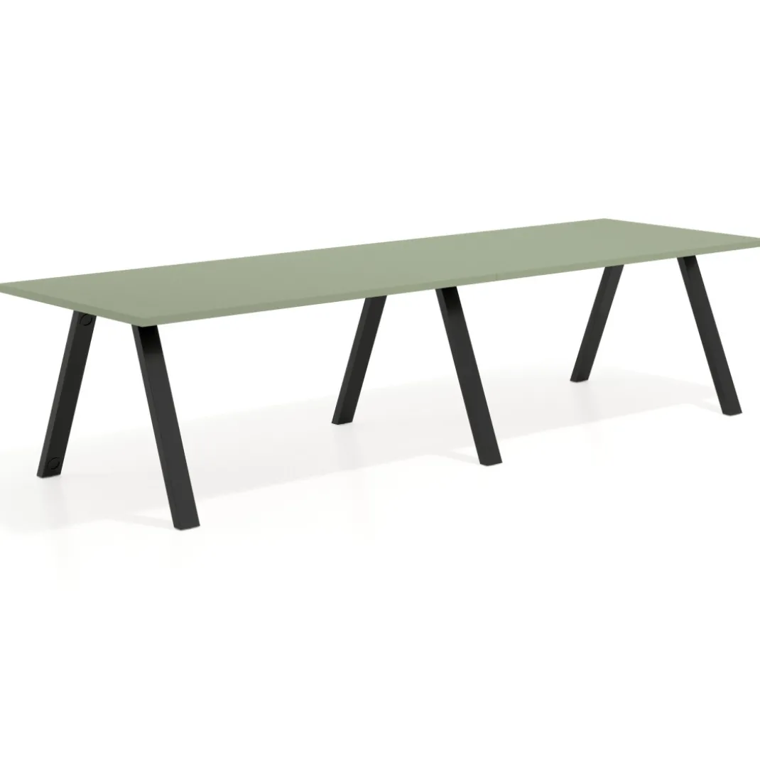 Mesa de oficina progresiva UvePro doble, fondo 100cm, estructura negra