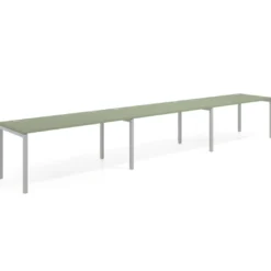 Mesa de oficina progresiva triple Kube, fondo 80cm, estructura aluminio