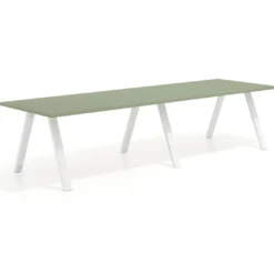 Mesa de oficina progresiva UvePro doble, fondo 100cm, estructura blanca