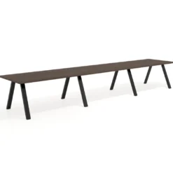Mesa de oficina progresiva UvePro triple, fondo 100cm, estructura negra