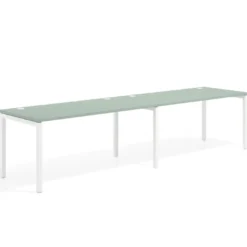 Mesa de oficina progresiva doble Kube, fondo 80cm, estructura blanca
