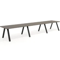 Mesa de oficina progresiva UvePro triple, fondo 100cm, estructura negra