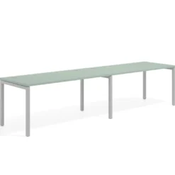 Mesa de oficina progresiva doble Kube, fondo 80cm, estructura aluminio