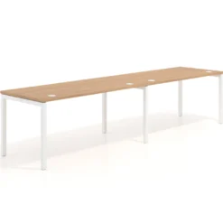 Mesa de oficina progresiva doble Kube, fondo 80cm, estructura blanca