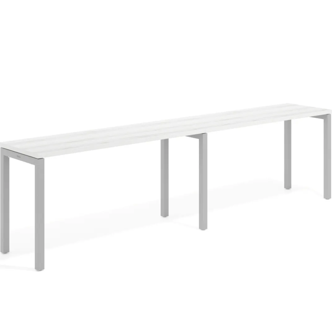 Mesa de oficina progresiva doble Kube, fondo 50cm, estructura aluminio