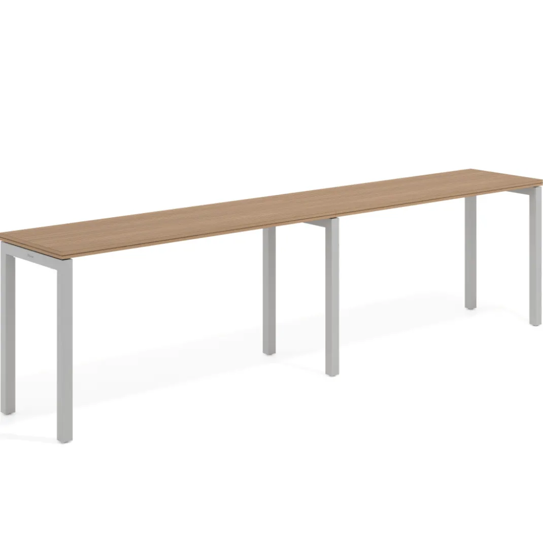 Mesa de oficina progresiva doble Kube, fondo 50cm, estructura aluminio