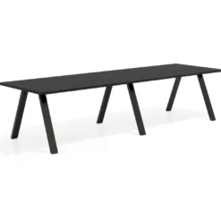 Mesa de oficina progresiva UvePro doble, fondo 100cm, estructura negra