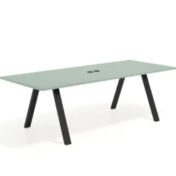 Mesa de reuniones rectangular UvePro fondo 100cm, estructura negra